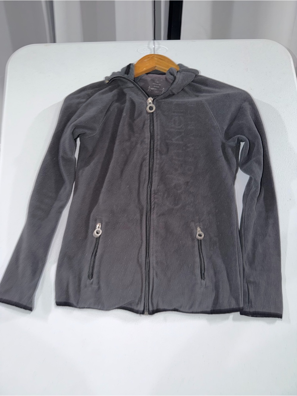 Calvin Klein Dark Gray Full-Zip Hooded Fleece Jacket
